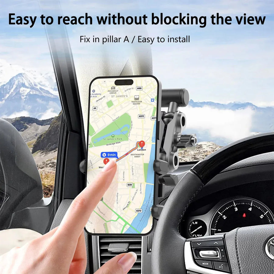 Land Cruiser Compatible A-Pillar Handle Car Phone Mount Adjustable Sturdy