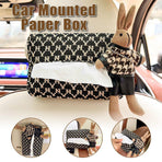 Car Tissue Box Cute Fabric Hanging Box for Car and Living Room Tissue Organizer