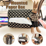 Car Tissue Box Cute Fabric Hanging Box for Car and Living Room Tissue Organizer