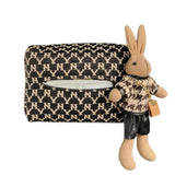 Car Tissue Box Cute Fabric Hanging Box for Car and Living Room Tissue Organizer - Front View