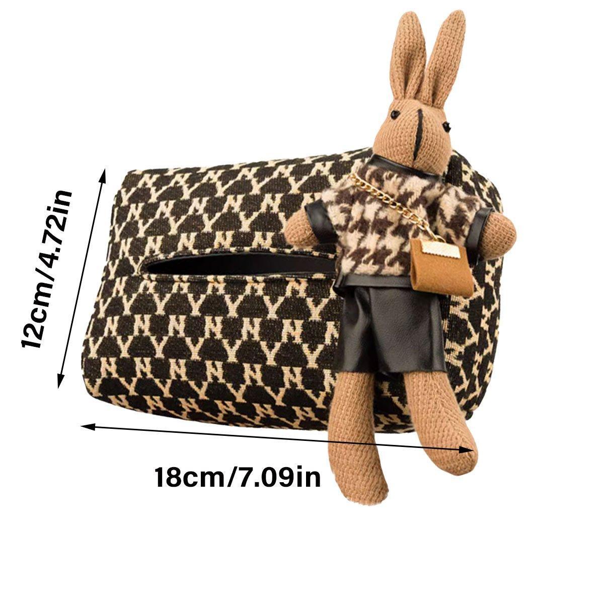 Car Tissue Box Cute Fabric Hanging Box for Car and Living Room Tissue Organizer