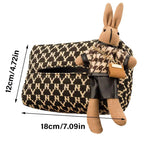 Car Tissue Box Cute Fabric Hanging Box for Car and Living Room Tissue Organizer - Side View