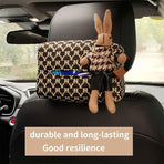 Car Tissue Box Cute Fabric Hanging Box for Car and Living Room Tissue Organizer