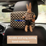 Car Tissue Box Cute Fabric Hanging Box for Car and Living Room Tissue Organizer - Top-Down View