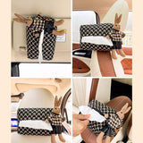 Car Tissue Box Cute Fabric Hanging Box for Car and Living Room Tissue Organizer - 45-Degree Angle