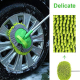 New Telescopic Car Brush Wash Soft Care Mop Vehicle Cleaning Window Adjustable - Car Brush Wash Mop - Rear View