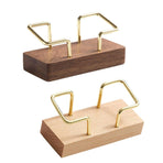 Business Card Holder Organizer Desk Display Stand Wooden Card Storage Box - Brown