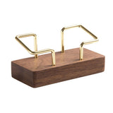 Business Card Holder Organizer Desk Display Stand Wooden Card Storage Box - Brown