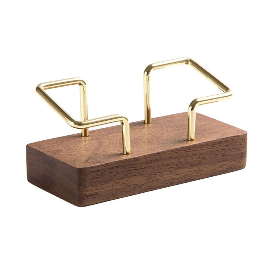 Business Card Holder Organizer Desk Display Stand Wooden Card Storage Box - Brown