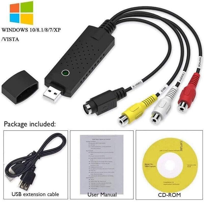 Video Grabber Capture Usb Card Convert Vcr Vhs To Digital Dvd For Windows 10 Au