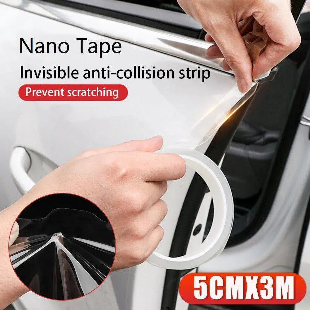 Car Door Sill Protector Edge Sticker Carbon Fiber Rubber Diy Guard Bumper Strip