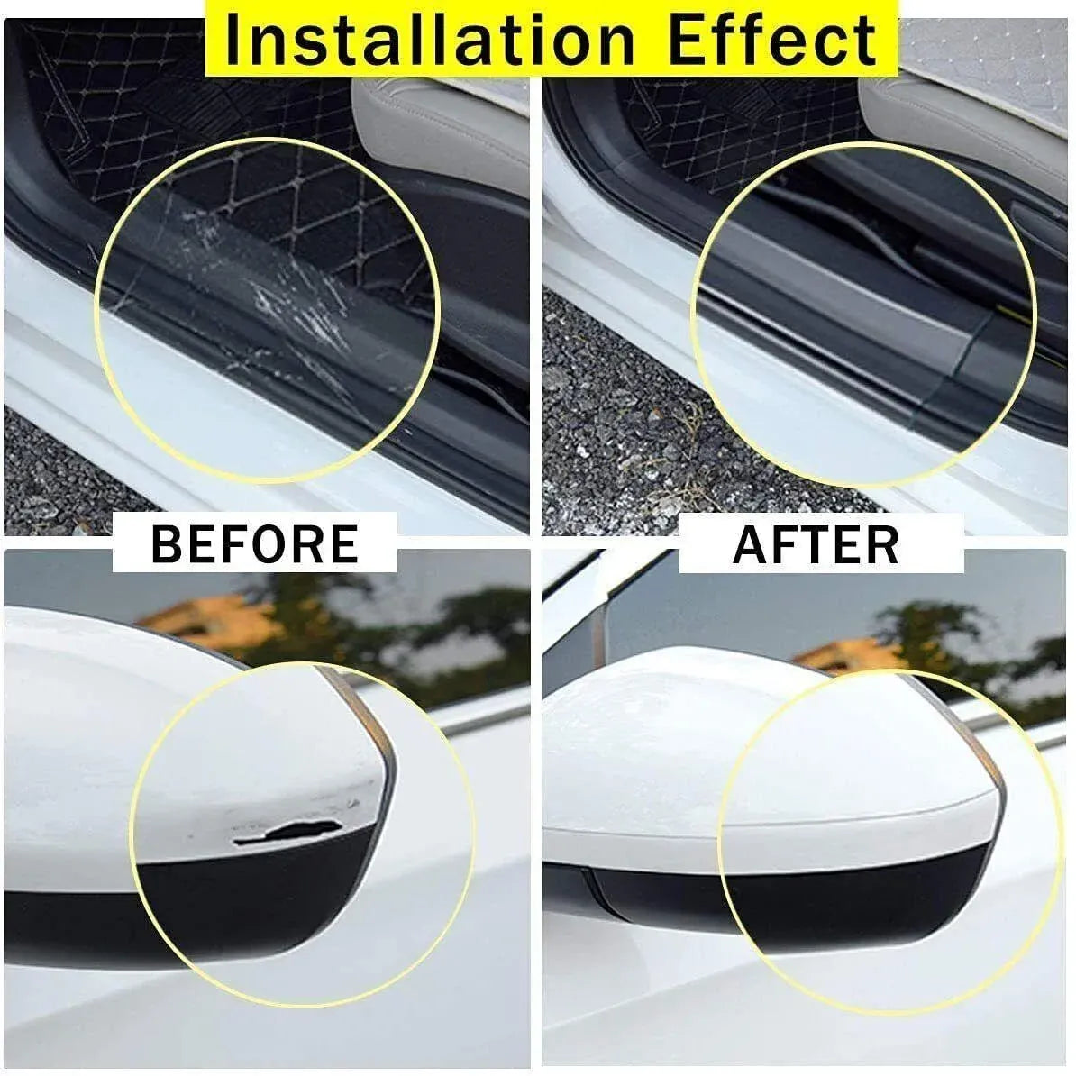 Car Door Sill Protector Edge Sticker Carbon Fiber Rubber Diy Guard Bumper Strip