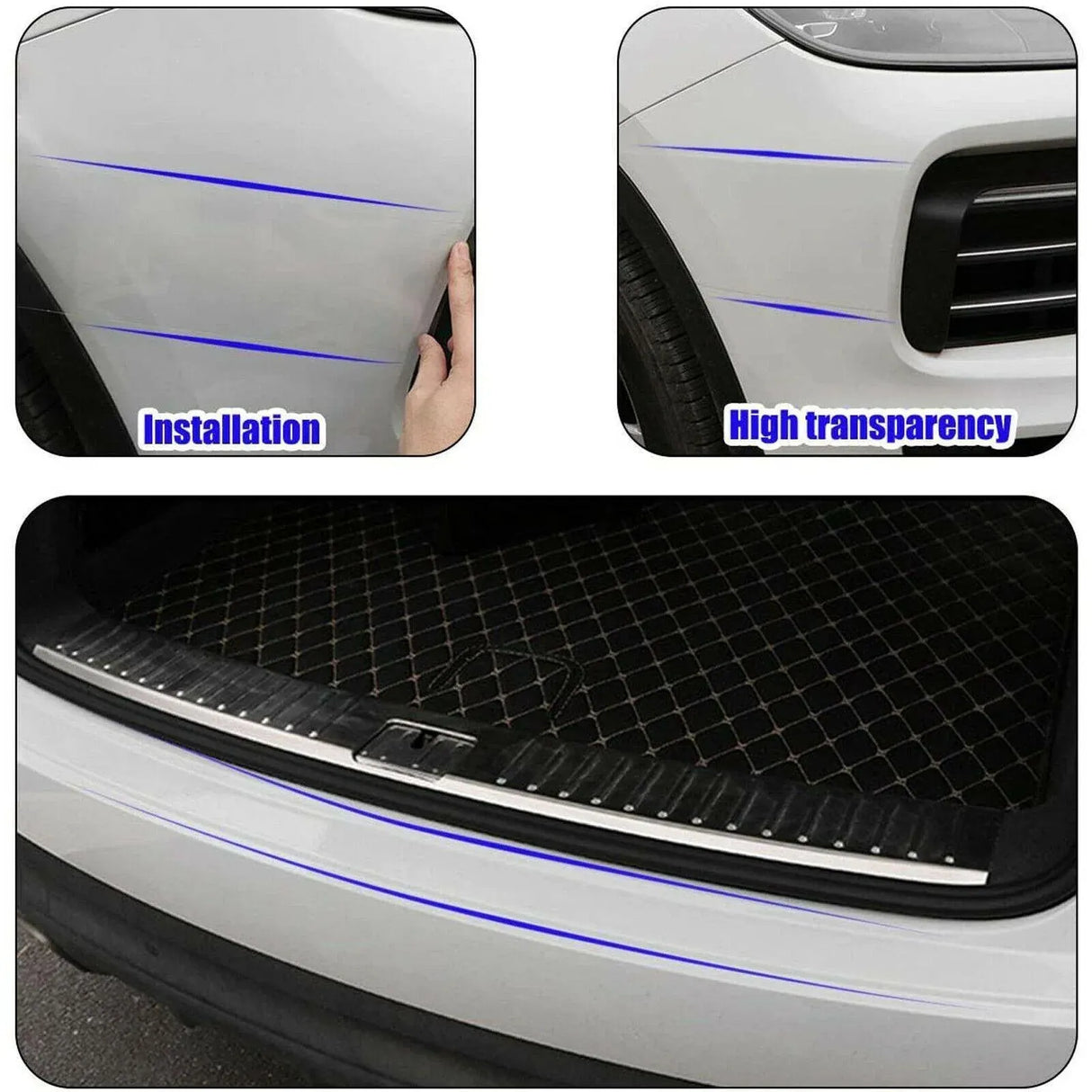 Car Door Sill Protector Edge Sticker Carbon Fiber Rubber Diy Guard Bumper Strip