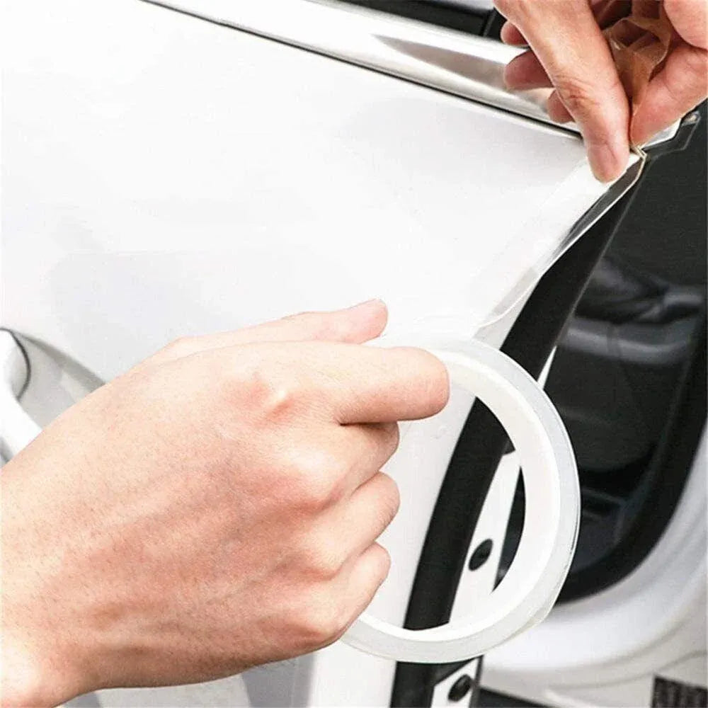 Car Door Sill Protector Edge Sticker Carbon Fiber Rubber Diy Guard Bumper Strip