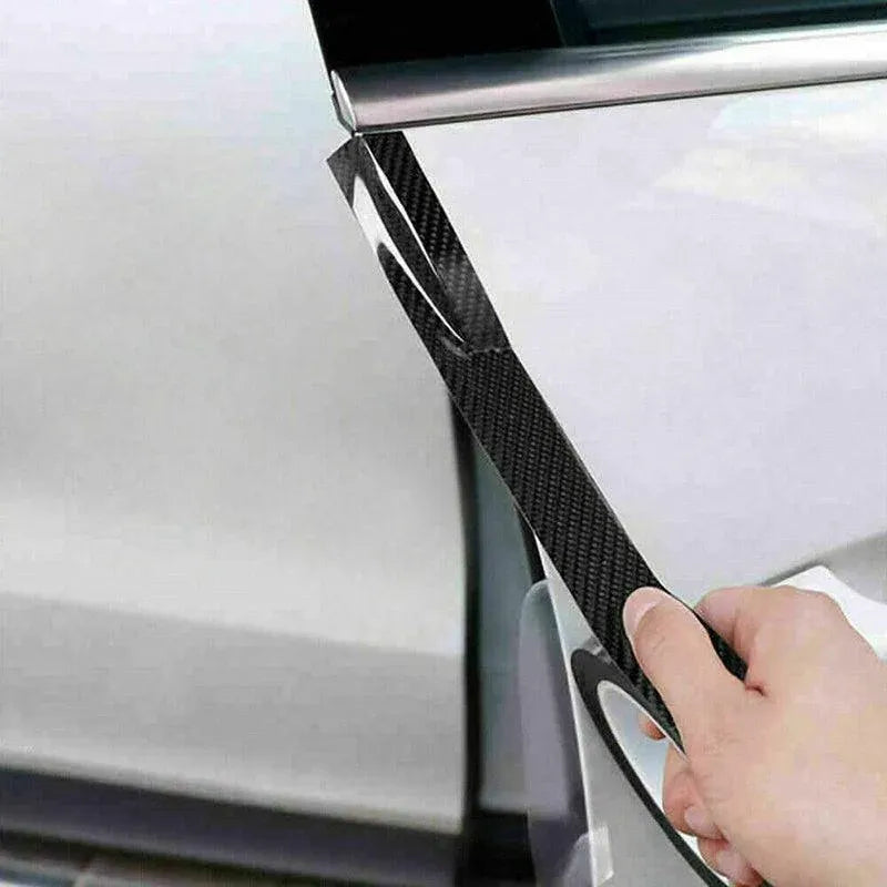 Cardoor Sill Protector Strip Carbon Fiber Bumper Sticker Rubber Trim Edge 5Cm*3M