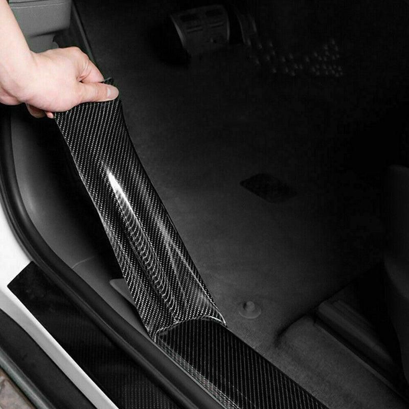Cardoor Sill Protector Strip Carbon Fiber Bumper Sticker Rubber Trim Edge 5Cm*3M