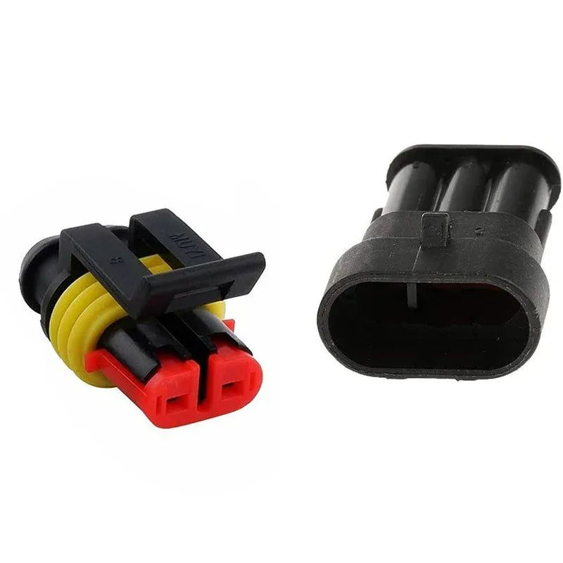 10 Set 2 Pin Waterproof Car Electrical Wire Sealed Connector Plug Cable 12V Kit