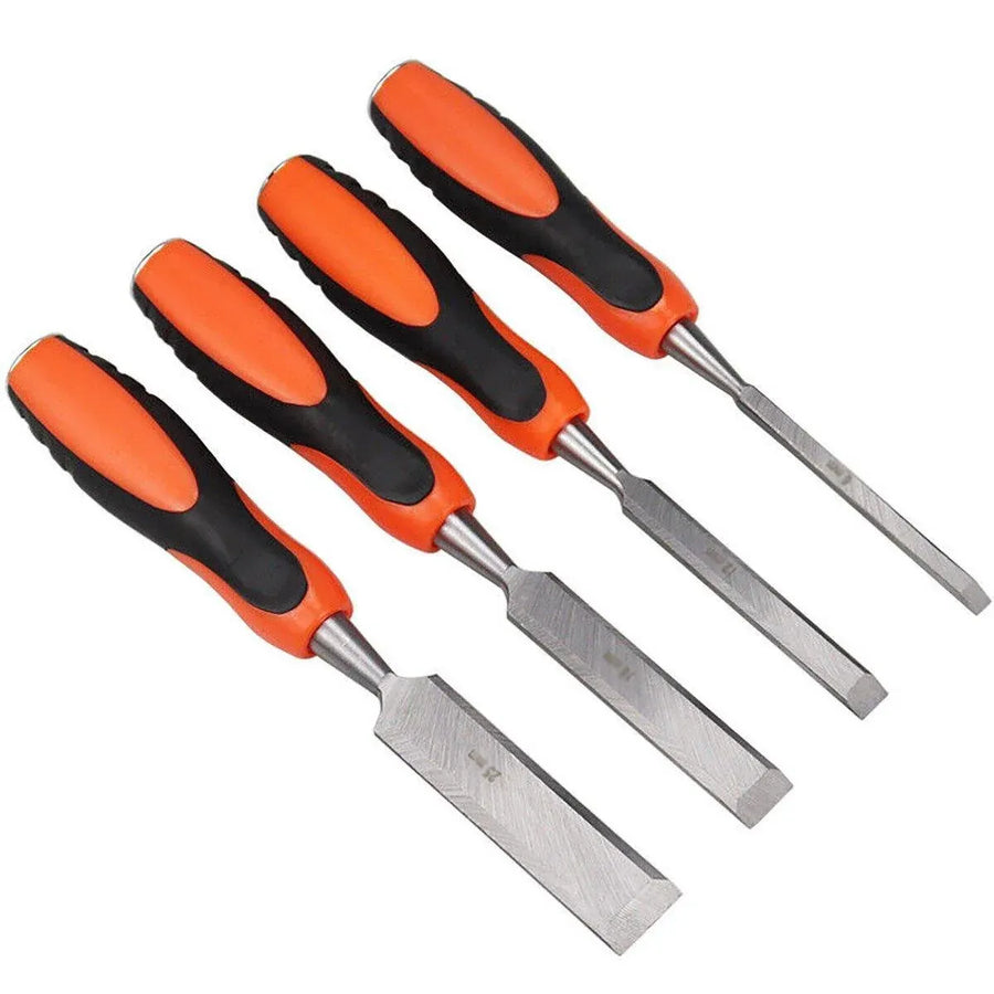 4PCS Woodworking Chisel Set Manual Carving Tools for Wood Craft DIY Projects