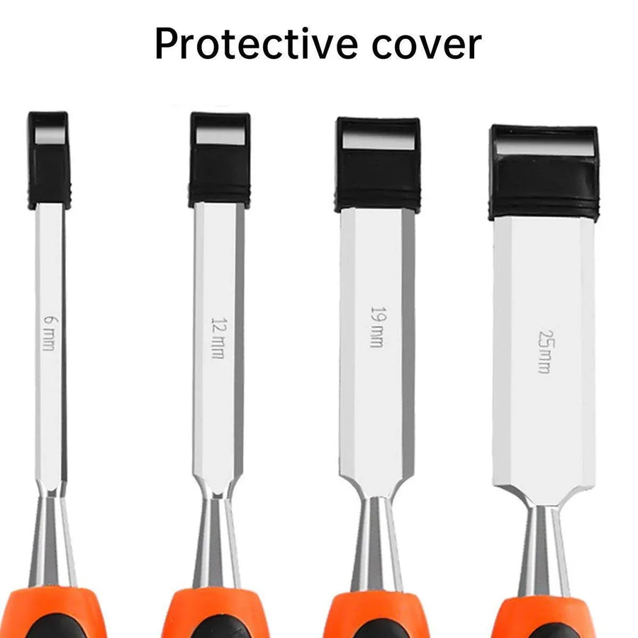 4PCS Woodworking Chisel Set Manual Carving Tools for Wood Craft DIY Projects