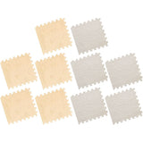 Foam Floor Mats Set 10PCS Shaggy Interlocking Tiles Soft for Kids Room Play Area - Camel-White