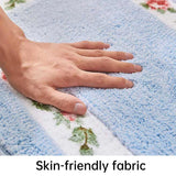 Non Slip Entry Mat Indoor Outdoor Mat Washable Foot Mat Foyer Bedroom - Blue - 45-Degree Angle