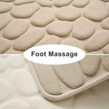 40x60cm Non-Slip Memory Foam Bath Mat Super Absorbent Floor Rug for Bathroom Use - Black