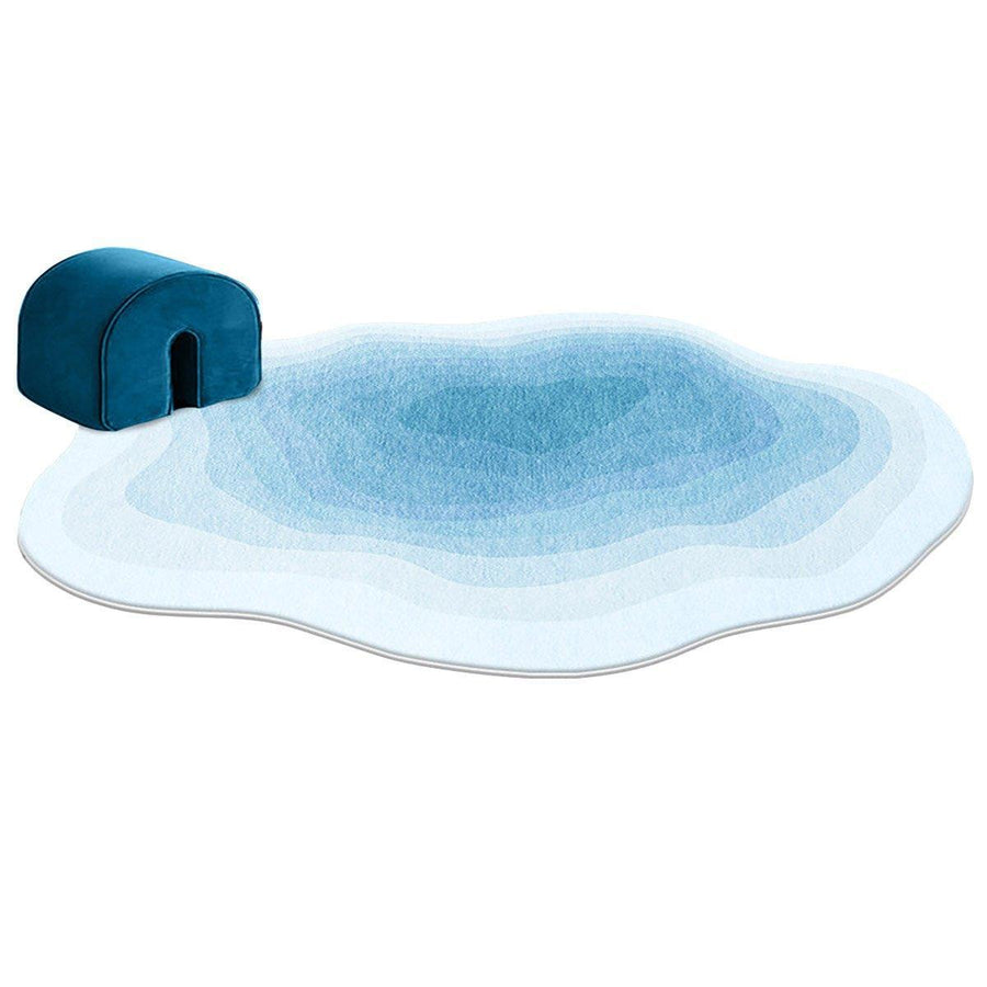 Shaped Cashmere Carpet Living Room Full Blanket Cloakroom Dressing Table - Blue