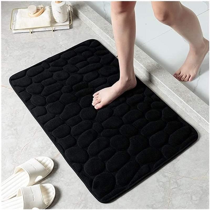 40x60cm Non-Slip Memory Foam Bath Mat Super Absorbent Floor Rug for Bathroom Use - Grey