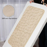 40x60cm Non-Slip Memory Foam Bath Mat Super Absorbent Floor Rug for Bathroom Use - Khaki - 45-Degree Angle