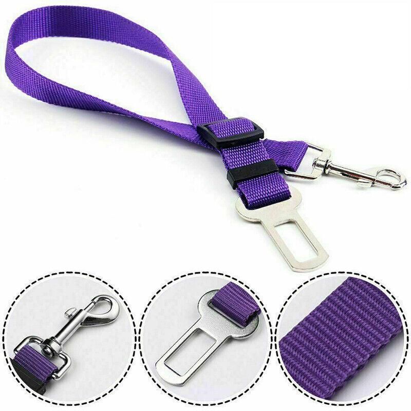 2X Adjustable Pet Travel Lead Clips with Car Buckle for Secure Restraint - Green