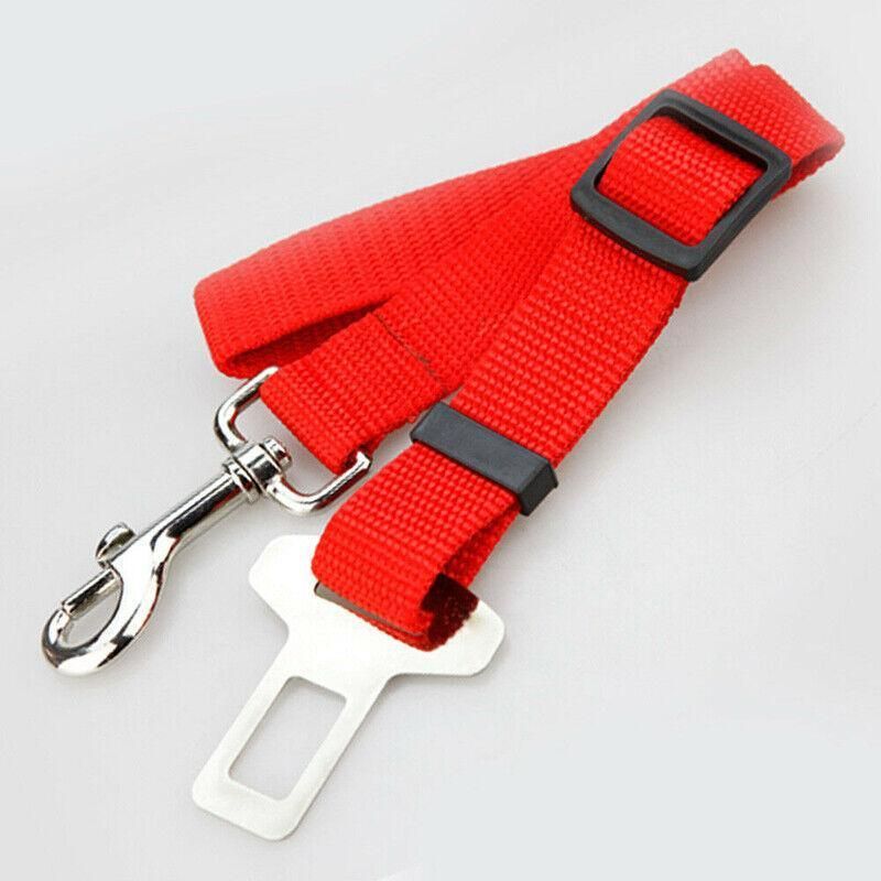 2X Adjustable Pet Travel Lead Clips with Car Buckle for Secure Restraint - Purple