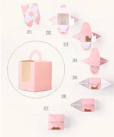 50x Assorted Color Muffin Cake Boxes with Clear Window & Handle High Quality - England style-50PCS - 45-Degree Angle
