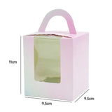 50x Assorted Color Muffin Cake Boxes with Clear Window & Handle High Quality - England style-50PCS - Rear View