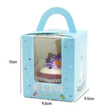 50x Assorted Color Muffin Cake Boxes with Clear Window & Handle High Quality - England style-50PCS - Close-Up Angle