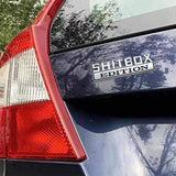 Funny Car Emblem Badge Sticker 8x3cm Metal Self-Adhesive for Rear Boot or Window - 45-Degree Angle