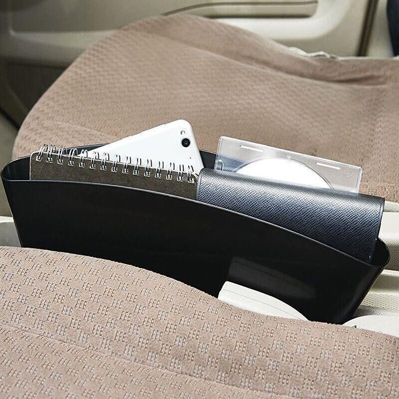 2PCS Seat Side Gap Organiser Storage Box for Phone and Keys Black