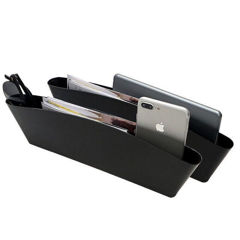 2PCS Seat Side Gap Organiser Storage Box for Phone and Keys Black