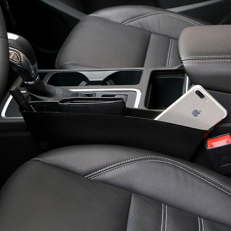 2PCS Seat Side Gap Organiser Storage Box for Phone and Keys Black