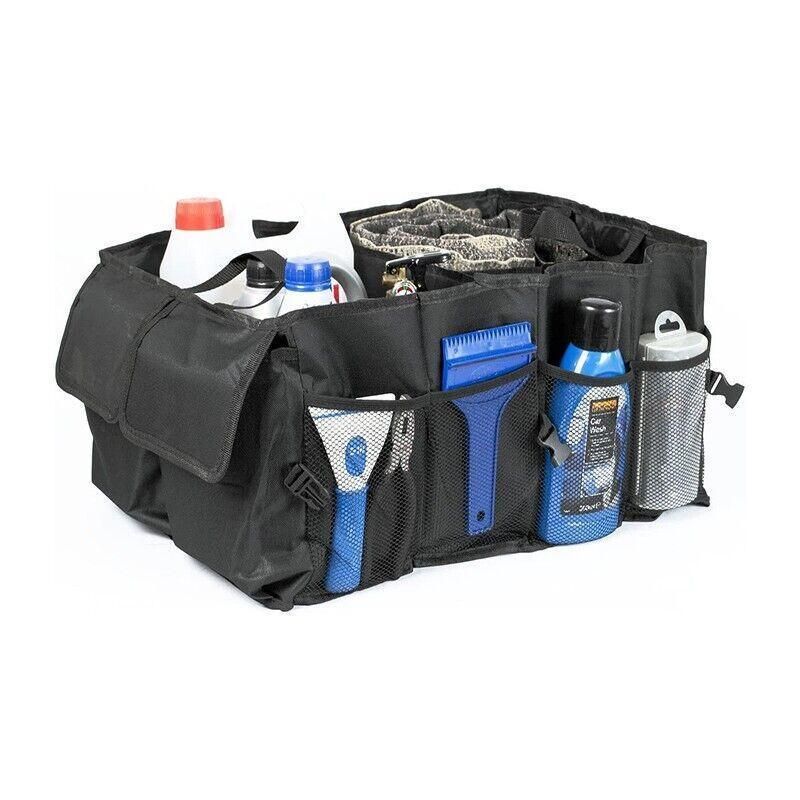 Foldable Car Boot Storage Box with Compartments and Pockets for Organising Tools