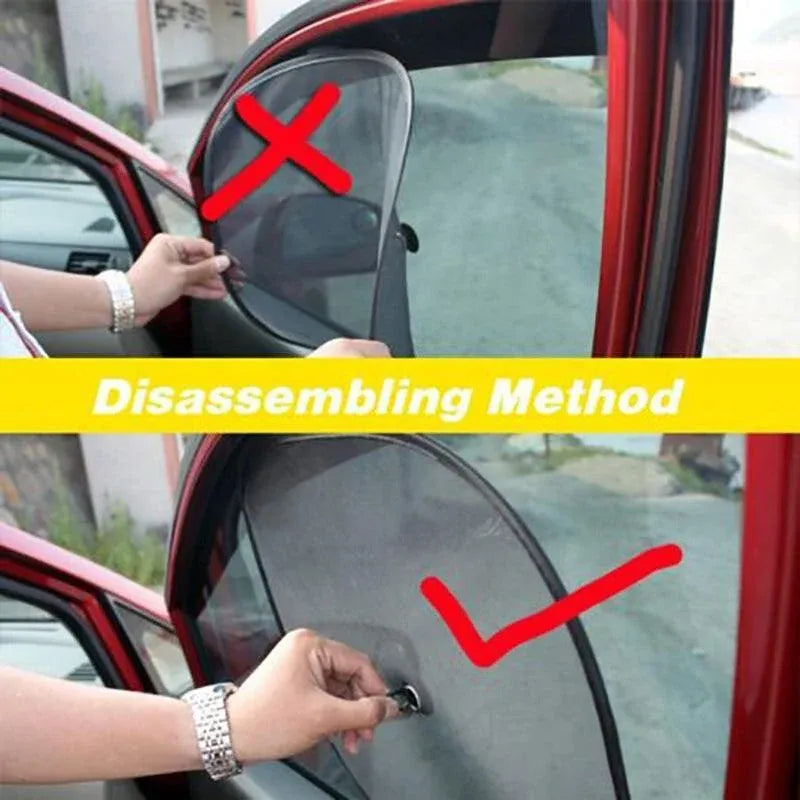 2PCS Car Window Sun Shade Mesh Visor for Rear Side Window UV Protection 44×36cm