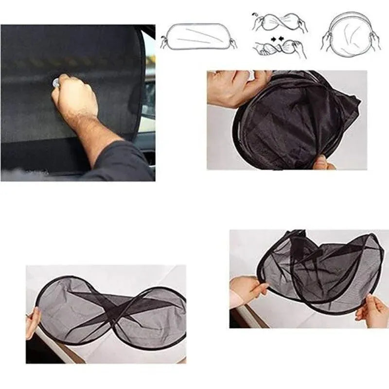 2PCS Car Window Sun Shade Mesh Visor for Rear Side Window UV Protection 44×36cm