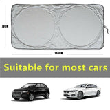 Car Windshield Sunshade Foldable 150×70cm UV Block Front Visor for SUV Van - Side View