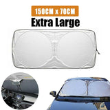 Car Windshield Sunshade Foldable 150×70cm UV Block Front Visor for SUV Van - 45-Degree Angle