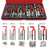 131PCS Thread Repair Kit M5 M6 M8 M10 M12 Helicoil Set with Drill and Tap Tools - Side View