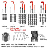 131PCS Thread Repair Kit M5 M6 M8 M10 M12 Helicoil Set with Drill and Tap Tools - Top-Down View