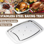 Stainless Steel Grill Plate Meat Roasting Tray with Spikes Barbecue Rack Tool