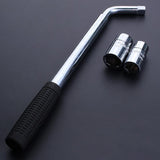 Extendable Car Wheel Brace Heavy Duty Nut Lug Wrench Sockets 17/19mm & 21/23mm - 45-Degree Angle