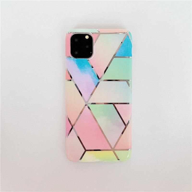 Rainbow Case for iPhone 14 13 12 11 Pro Max XR XS Marble Phone Shockproof Cover Silicone - For iphone XS Max