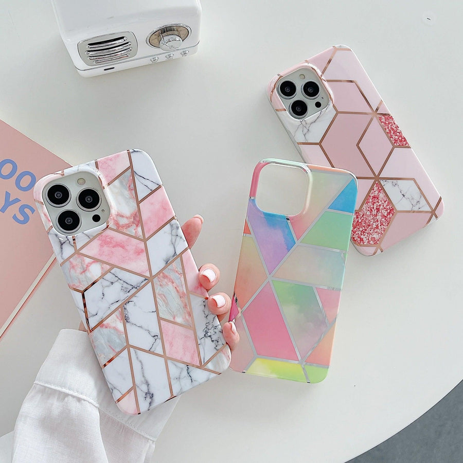 Rainbow Case for iPhone 14 13 12 11 Pro Max XR XS Marble Phone Shockproof Cover Silicone - For iphone XS Max