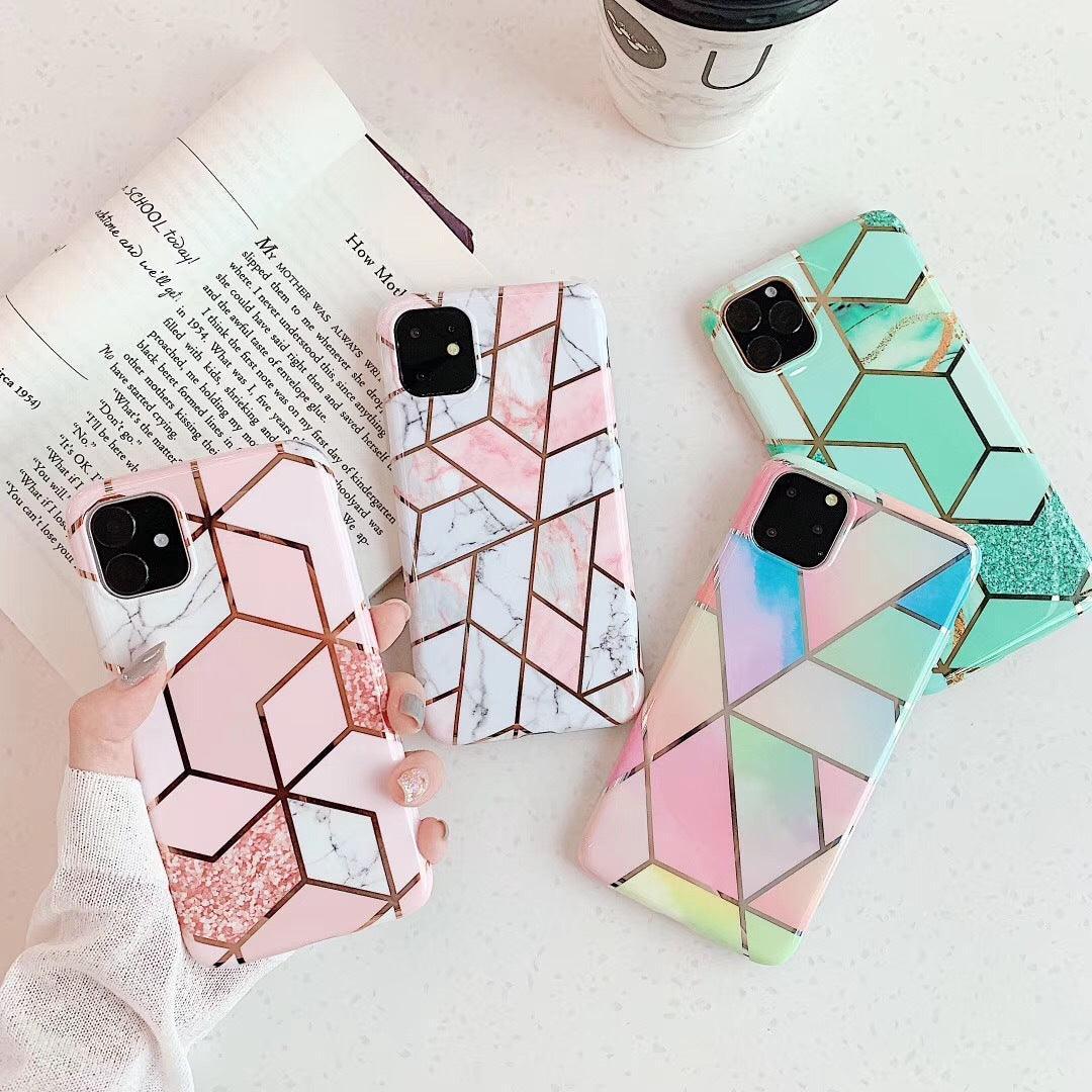 Rainbow Case for iPhone 14 13 12 11 Pro Max XR XS Marble Phone Shockproof Cover Silicone - For iphone 11